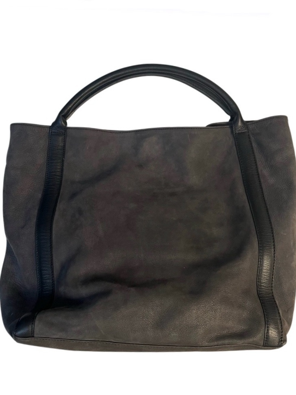 SEE by CHLOE Harriet Hobo Tote Charcoal Grey Nubuck Leather 2 Handles - Picture 3 of 12